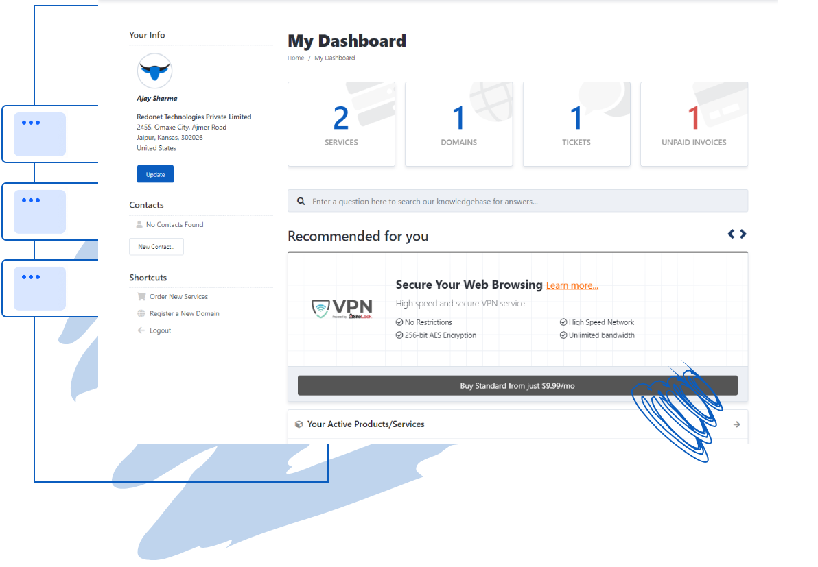 One Portal For Hosting, Domains & Billing